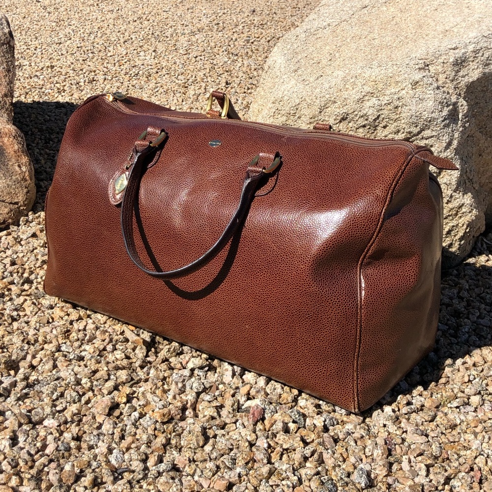 I Santi VTG Pebble Leather Duffel Bag Weekender 💼